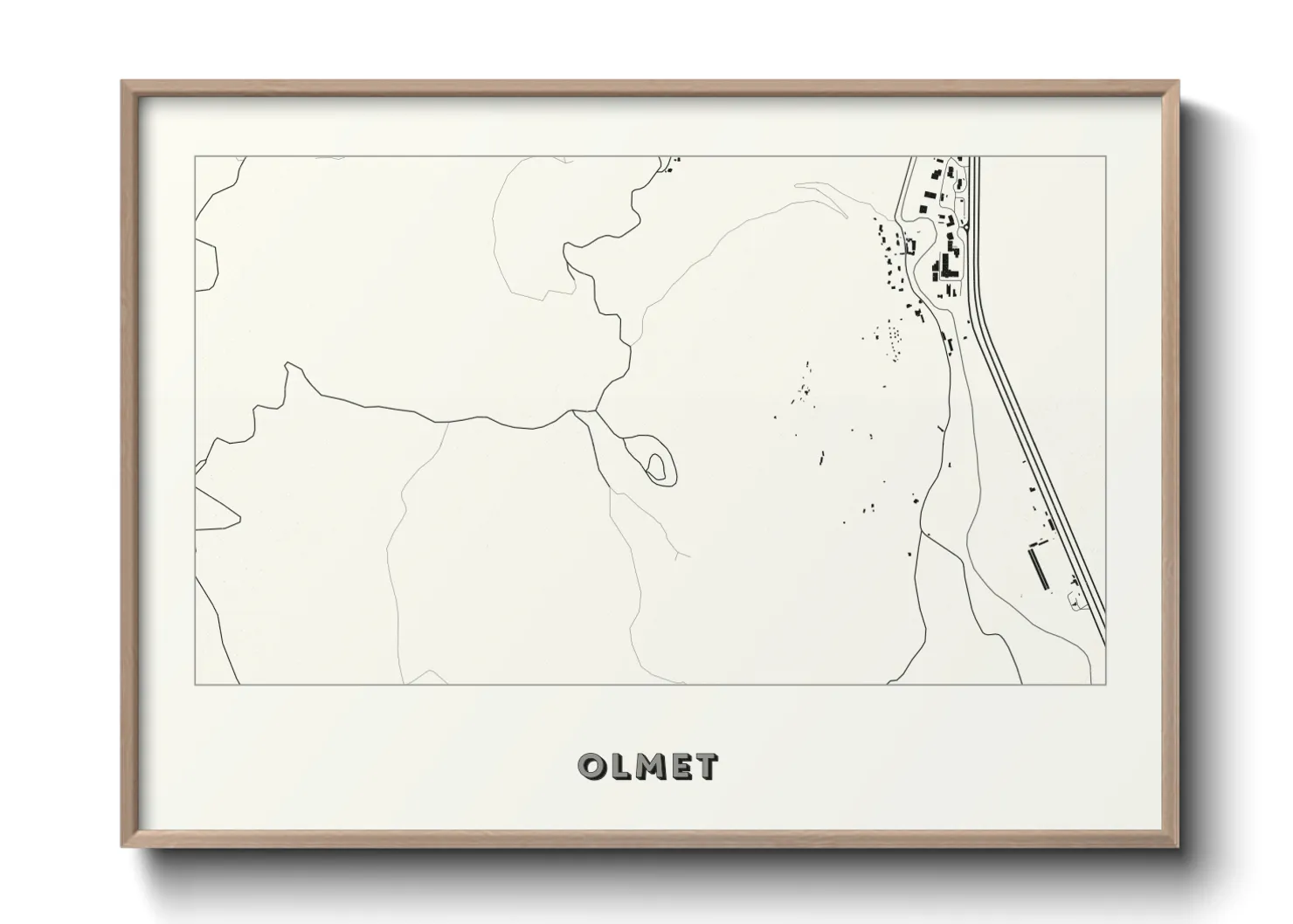 Une affiche de carte sur Olmet