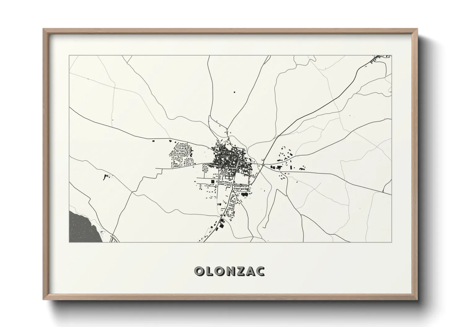 Une affiche de carte sur Olonzac