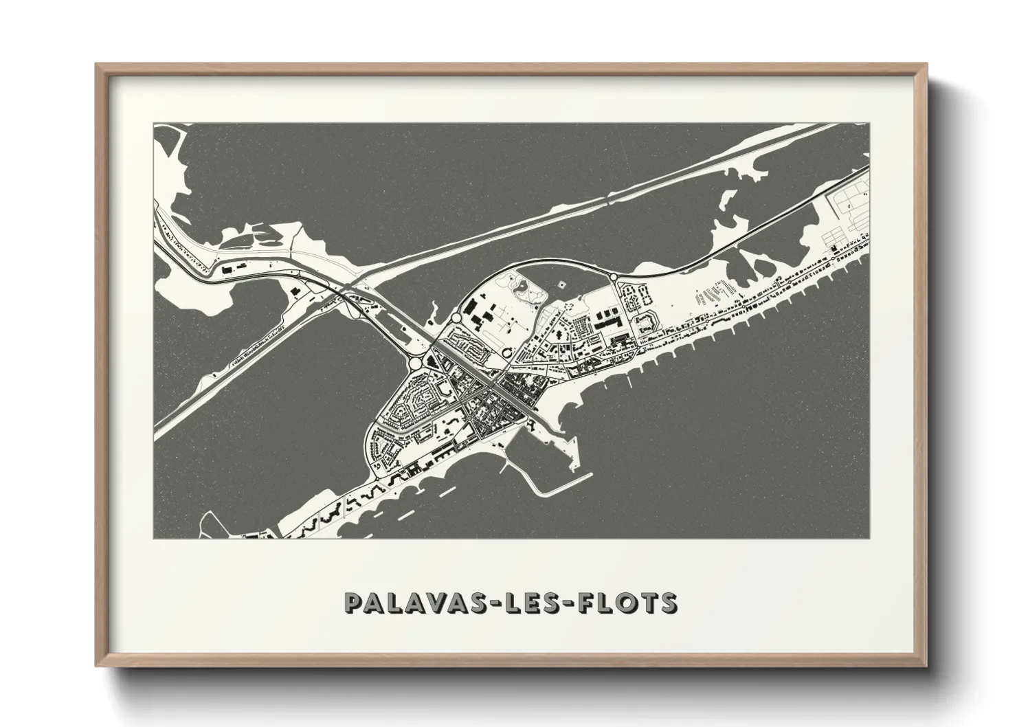 Une affiche de carte sur Palavas-les-Flots