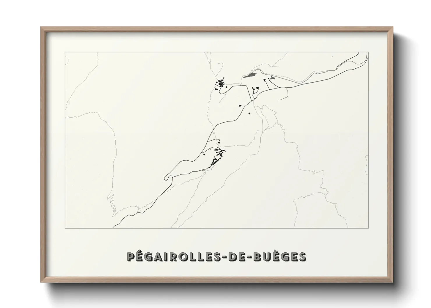 Une affiche de carte sur Pégairolles-de-Buèges