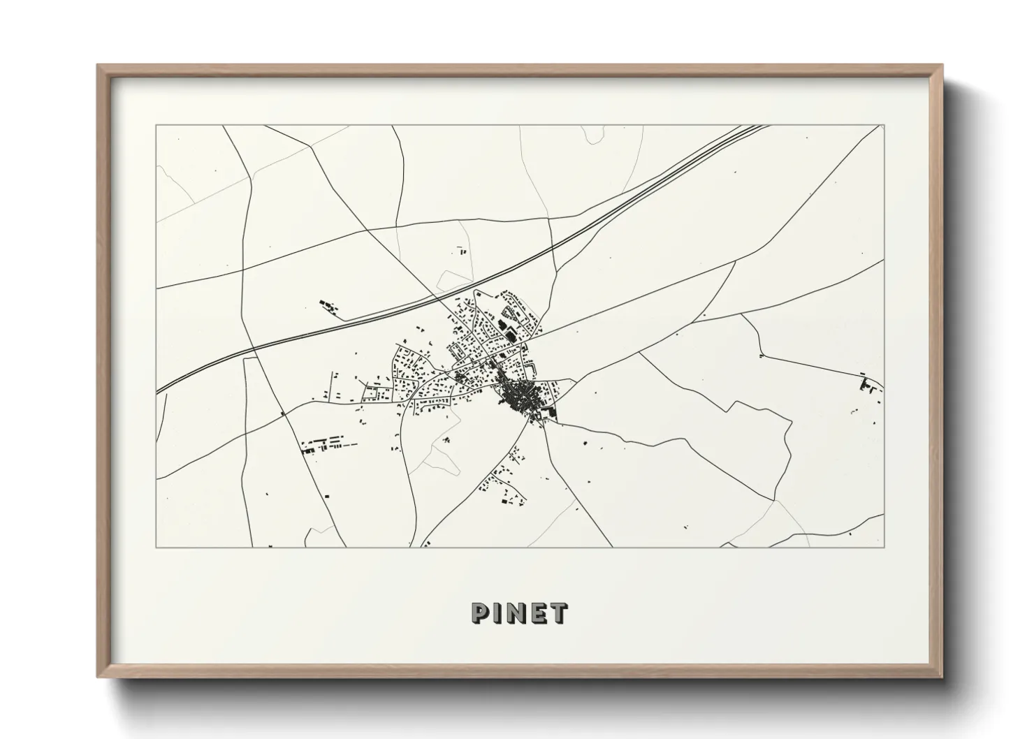 Une affiche de carte sur Pinet