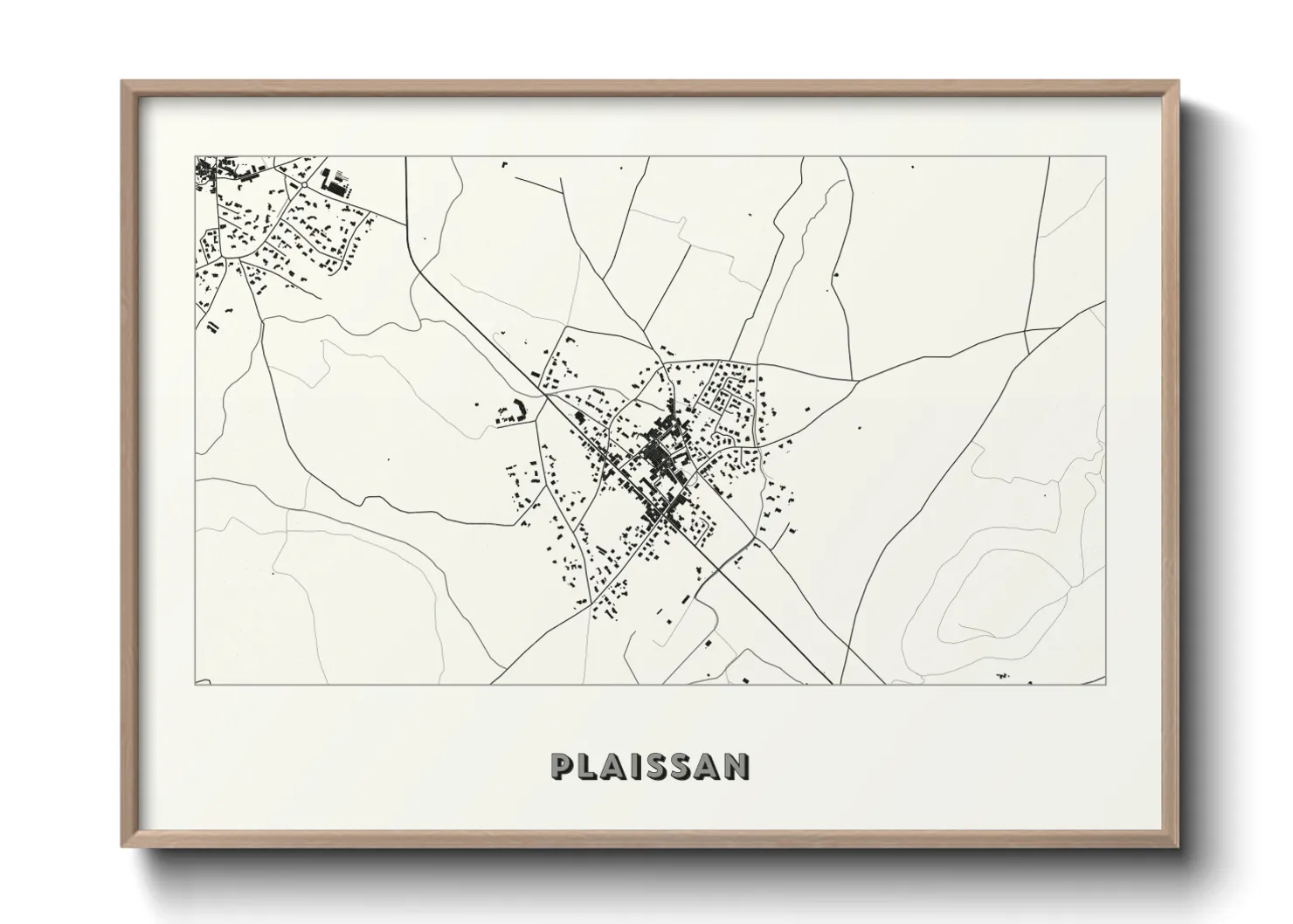 Une affiche de carte sur Plaissan