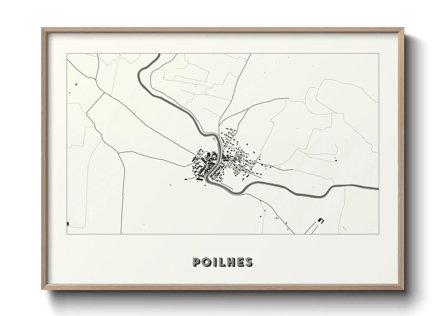 Une affiche de carte sur Poilhes