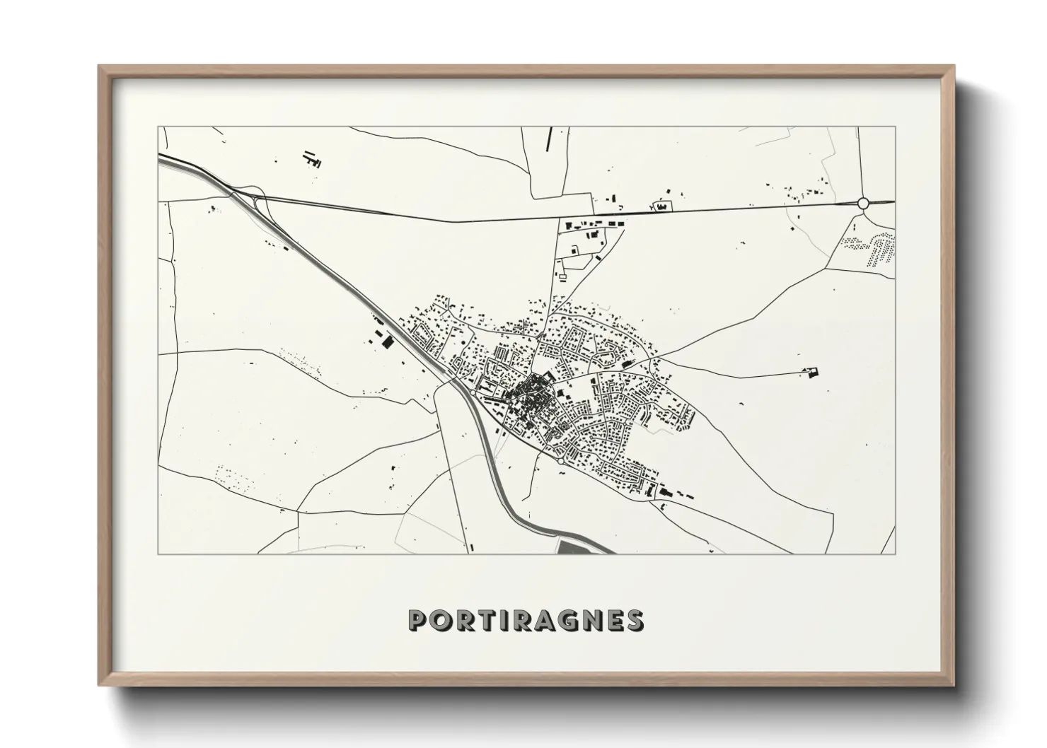 Une affiche de carte sur Portiragnes