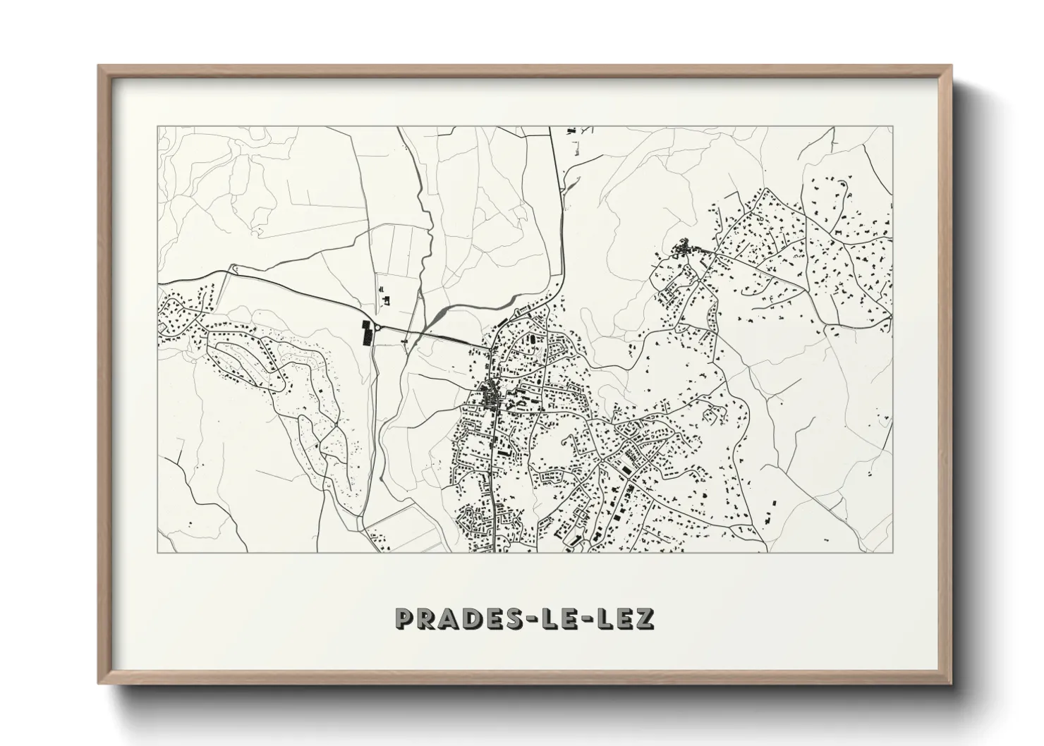 Une affiche de carte sur Prades-le-Lez