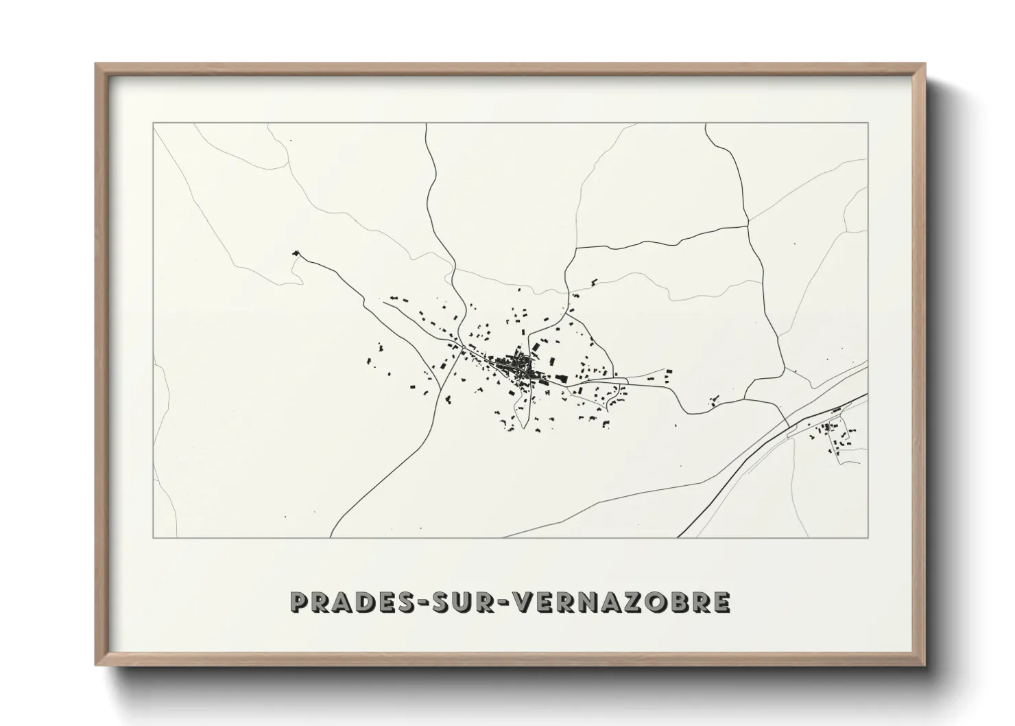 Une affiche de carte sur Prades-sur-Vernazobre