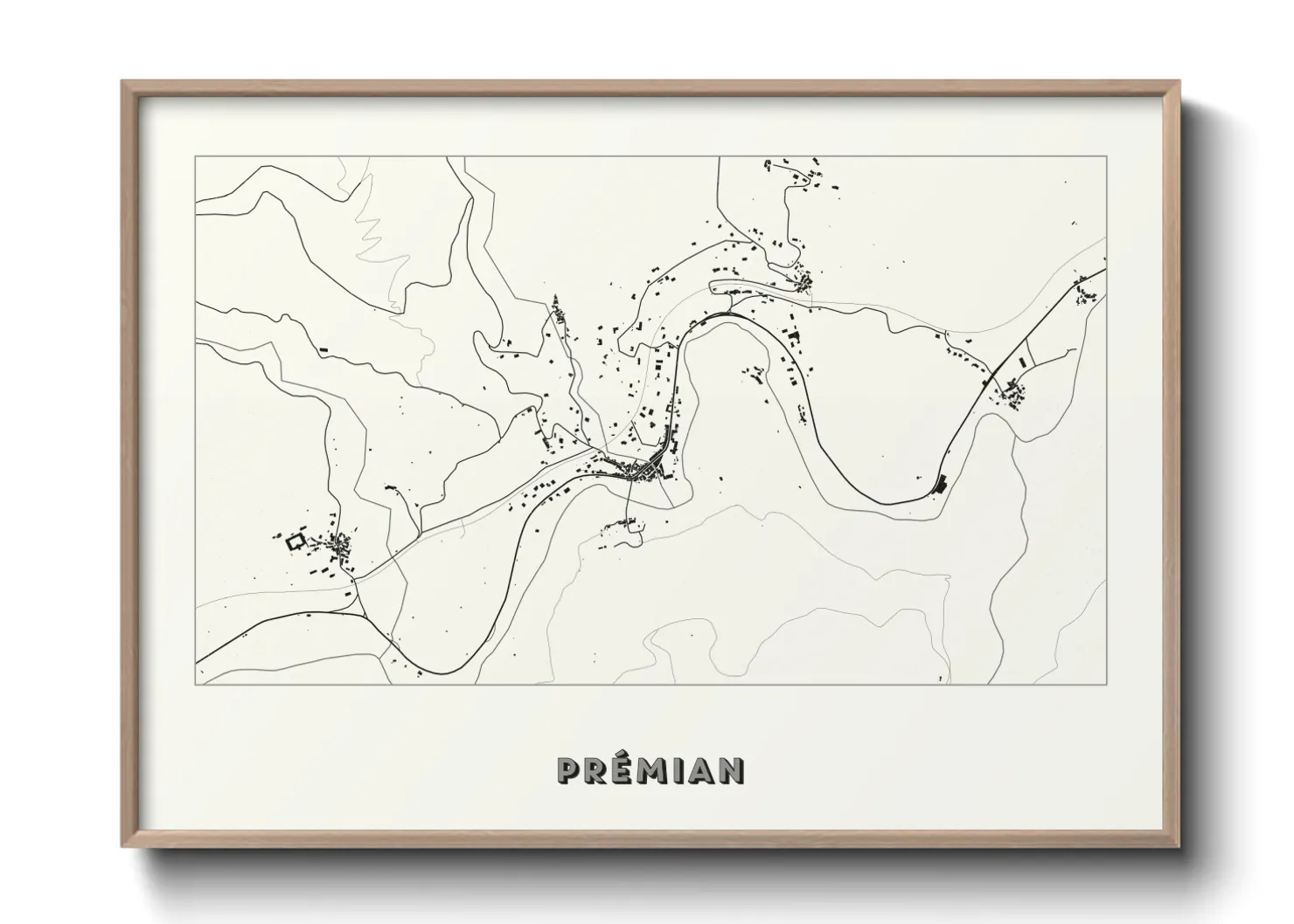 Une affiche de carte sur Prémian