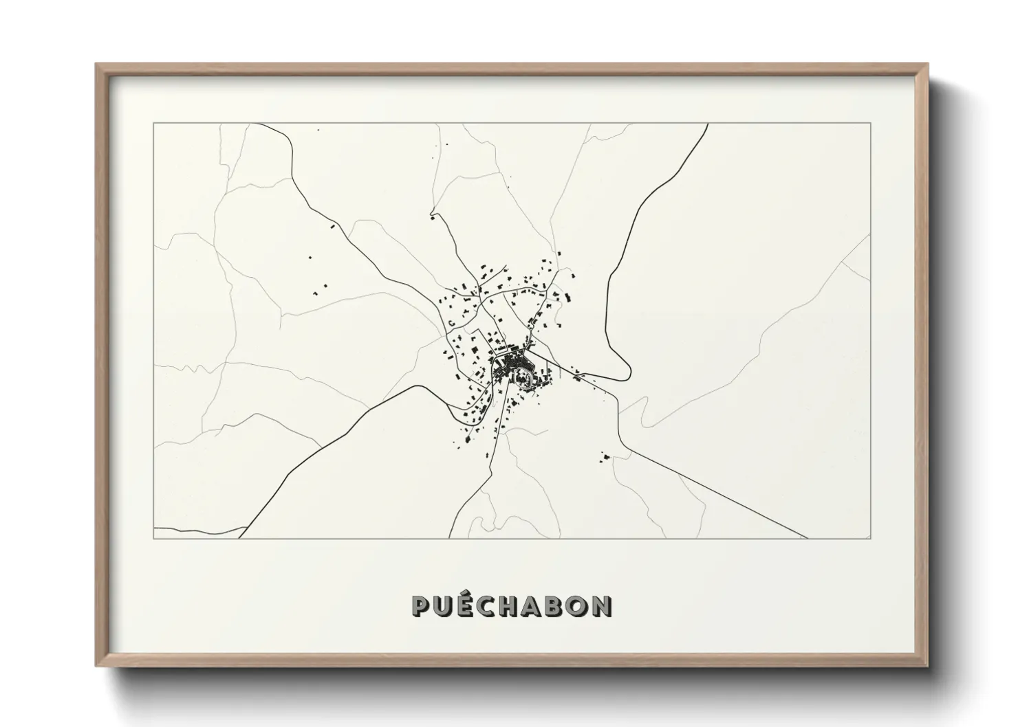 Une affiche de carte sur Puéchabon