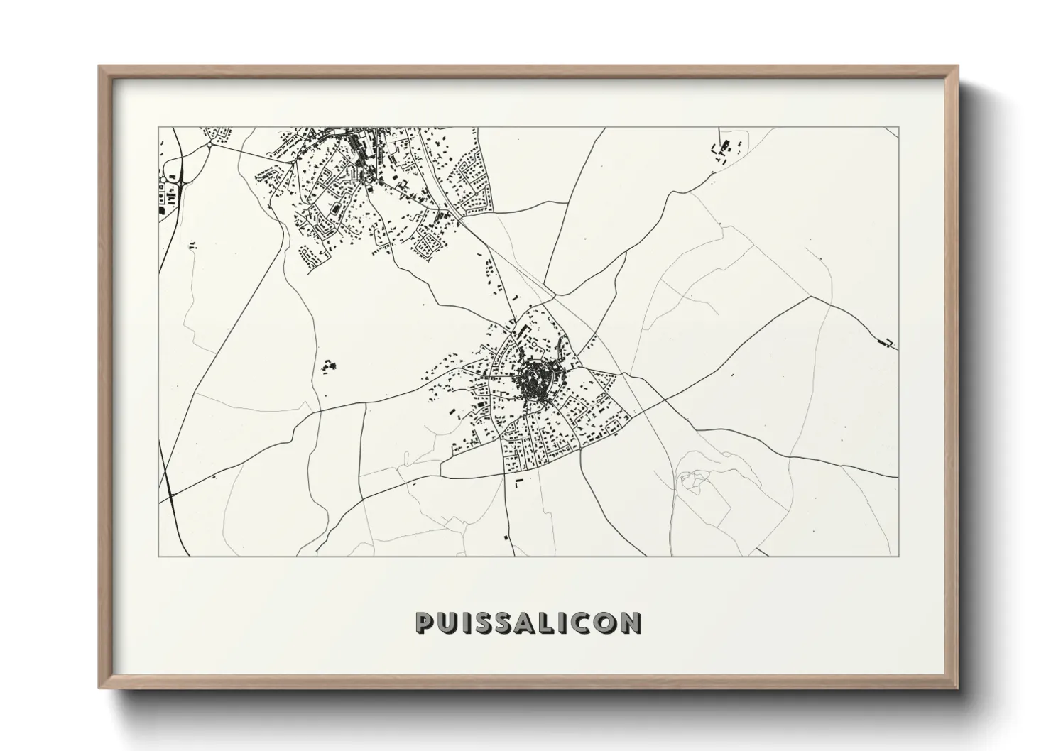 Une affiche de carte sur Puissalicon