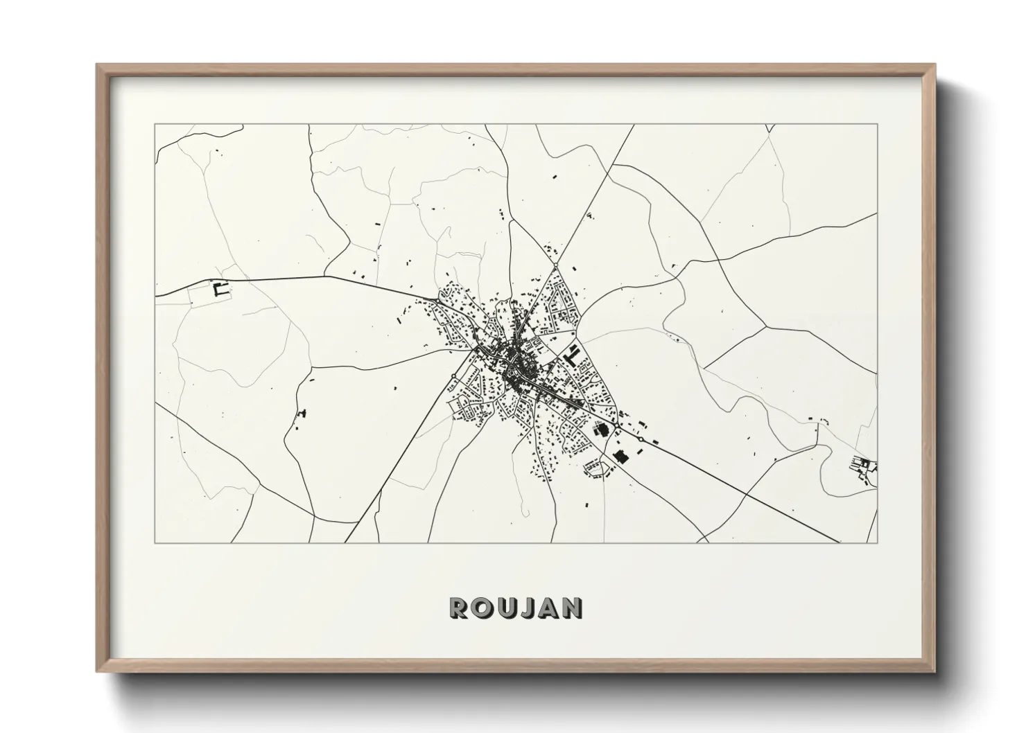 Une affiche de carte sur Roujan