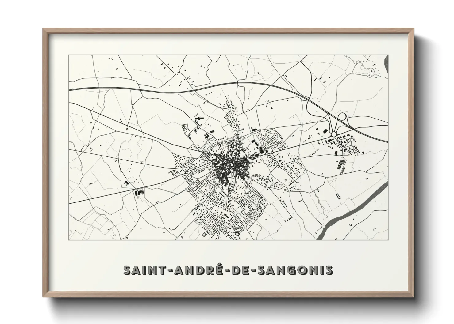 Une affiche de carte sur Saint-André-de-Sangonis