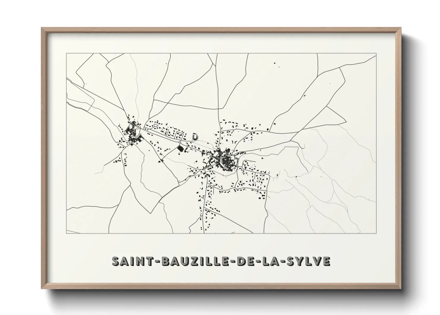 Une affiche de carte sur Saint-Bauzille-de-la-Sylve