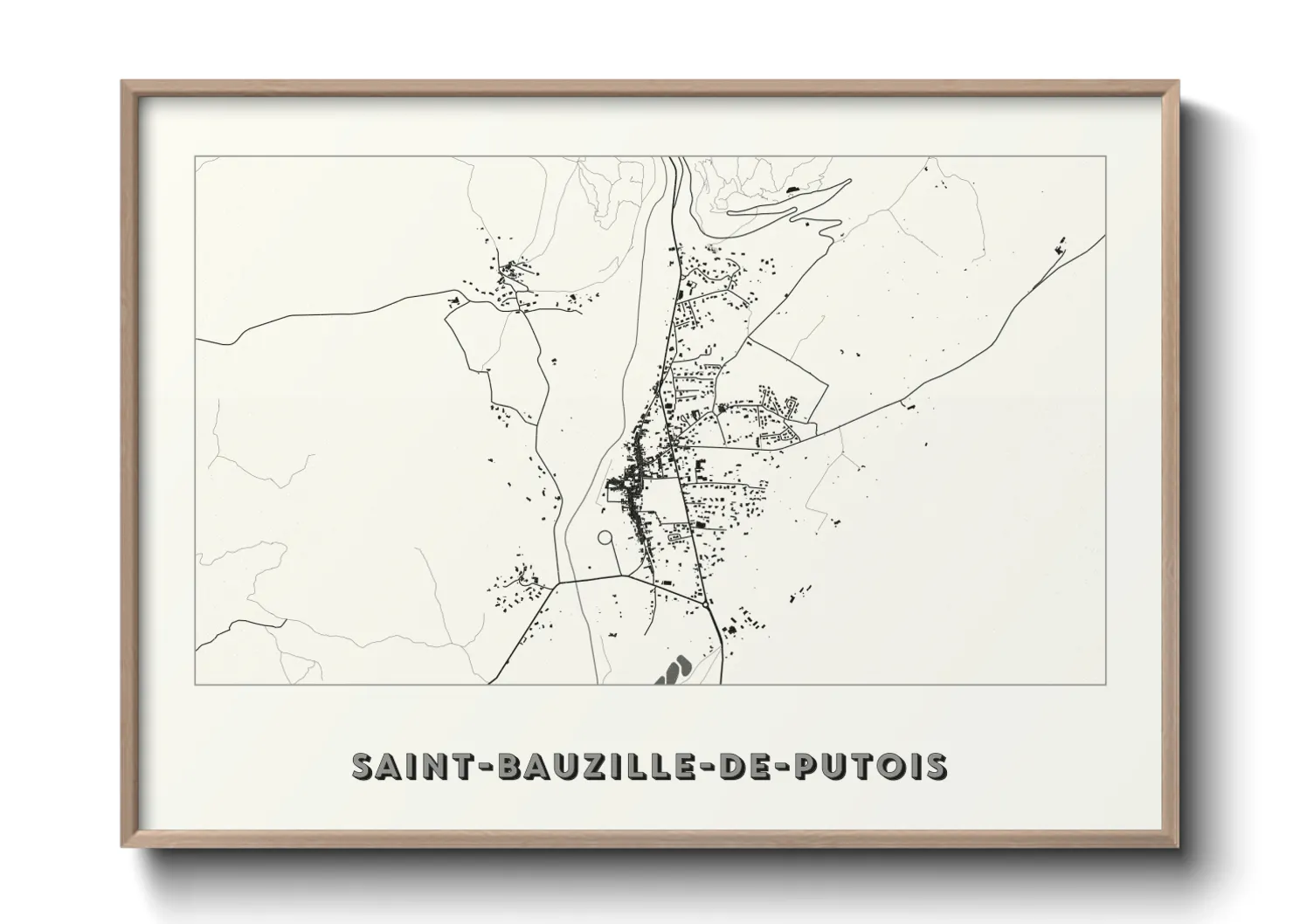Une affiche de carte sur Saint-Bauzille-de-Putois