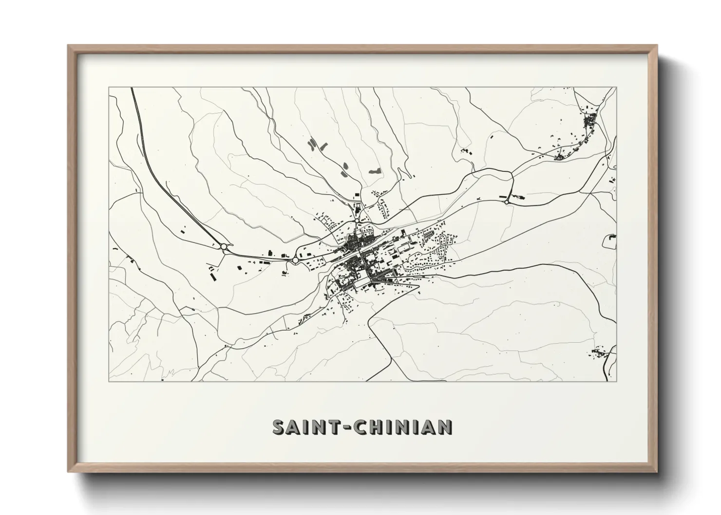 Une affiche de carte sur Saint-Chinian