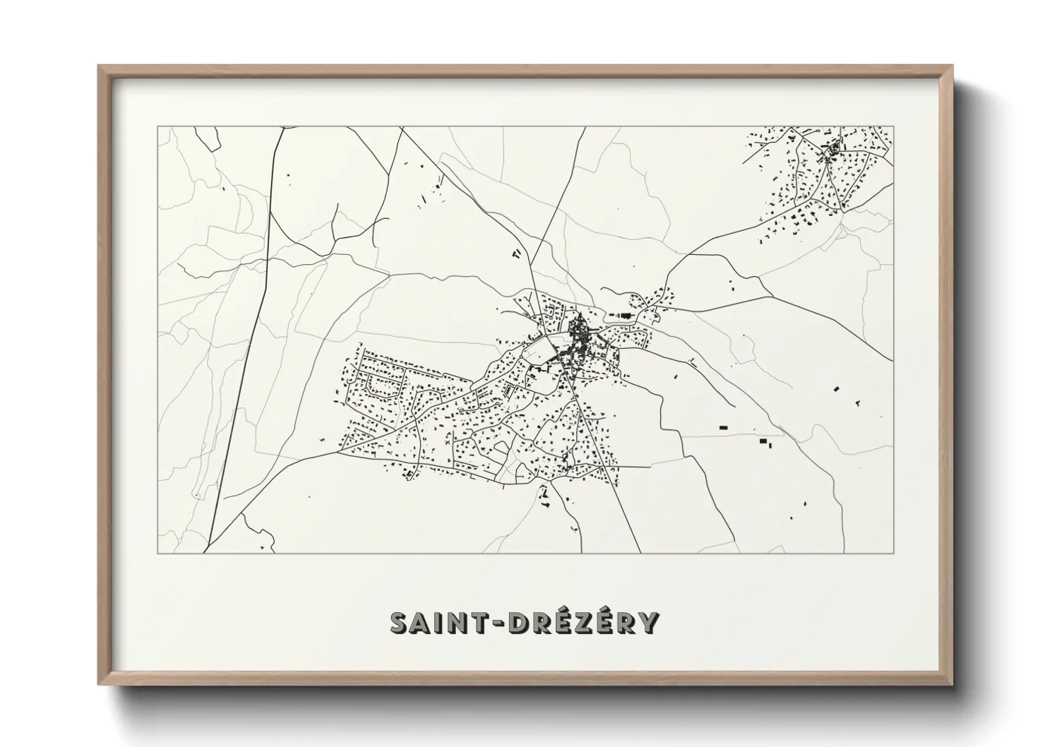 Une affiche de carte sur Saint-Drézéry