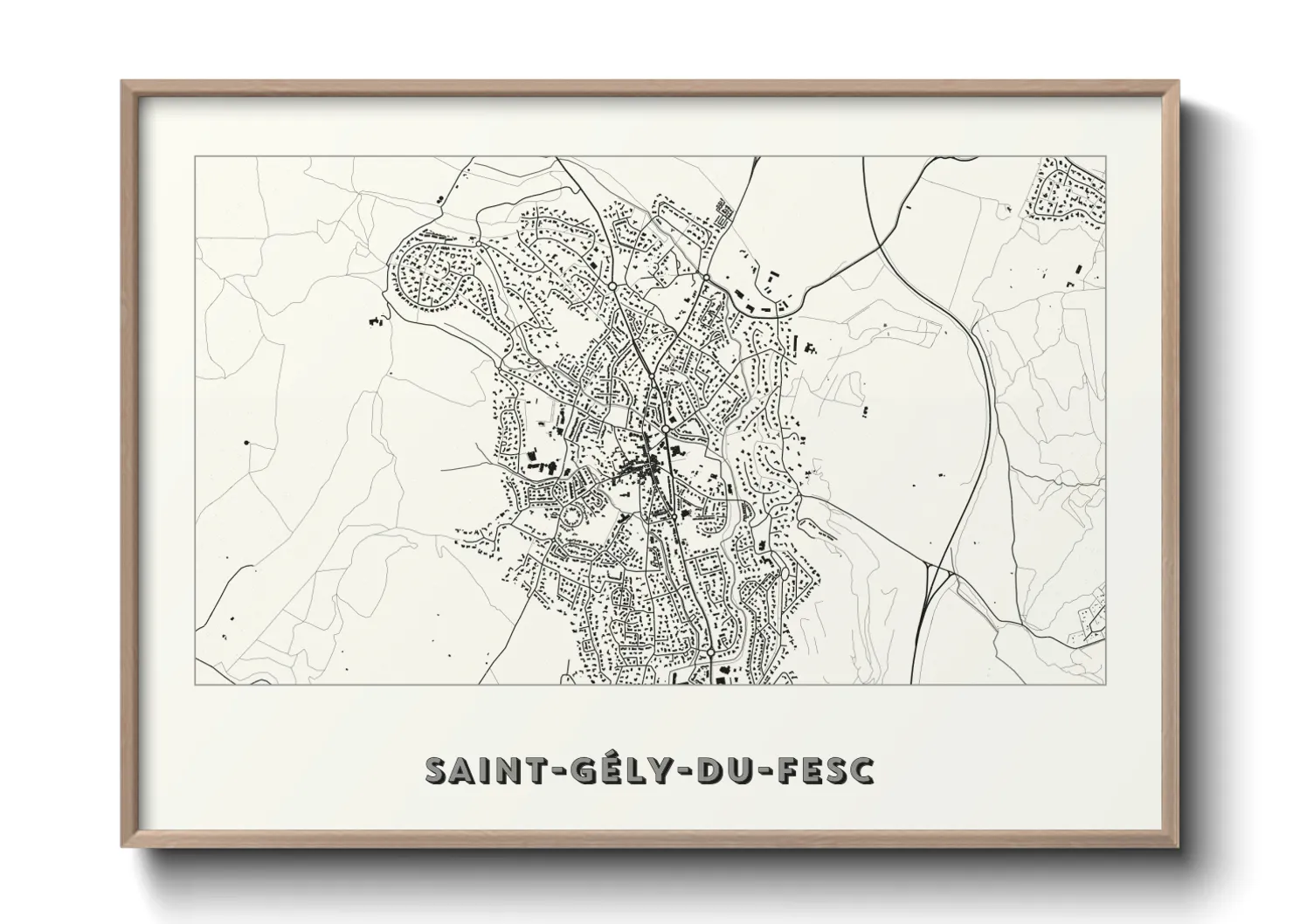 Une affiche de carte sur Saint-Gély-du-Fesc