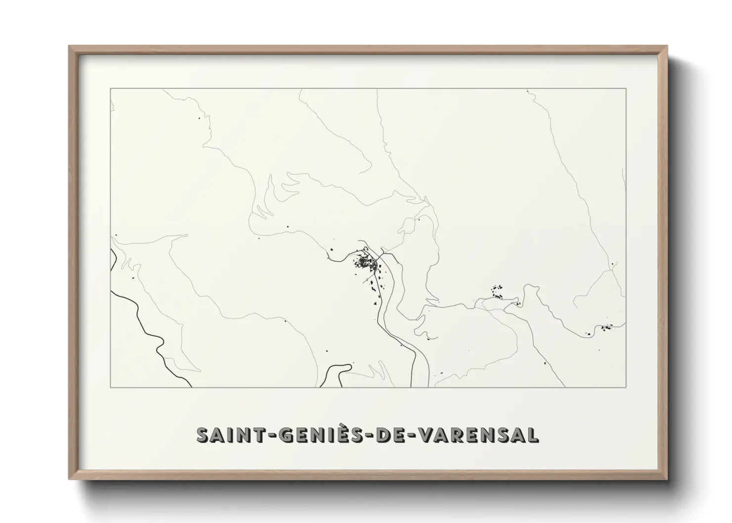 Une affiche de carte sur Saint-Geniès-de-Varensal