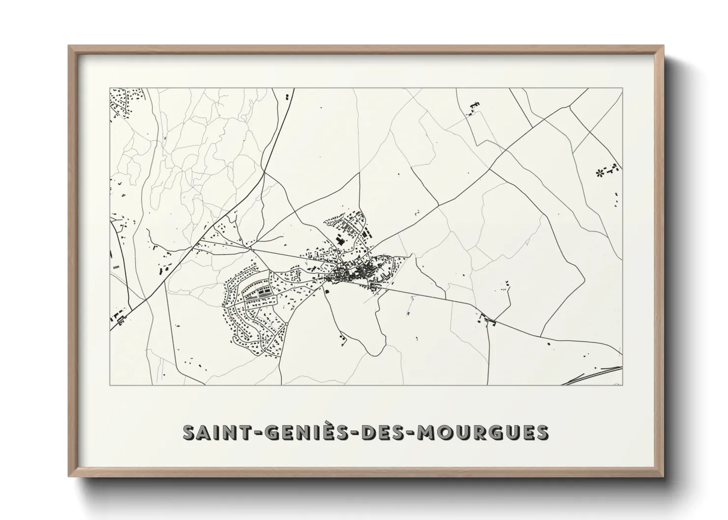 Une affiche de carte sur Saint-Geniès-des-Mourgues