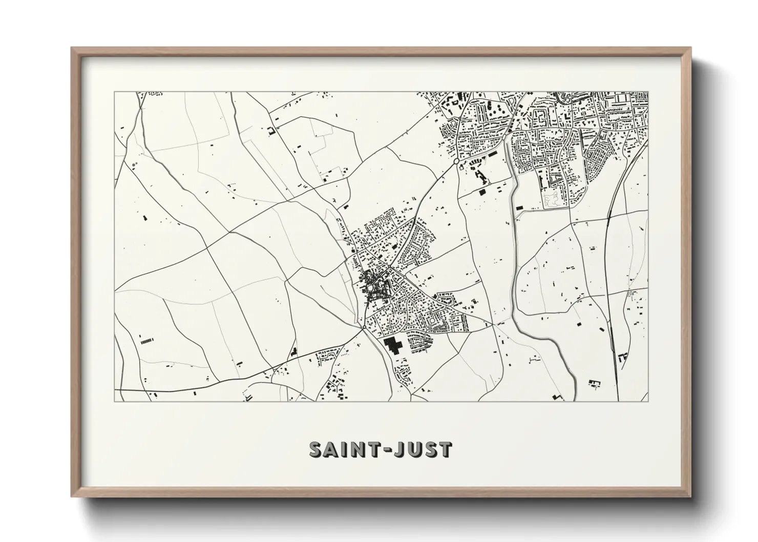 Une affiche de carte sur Saint-Just