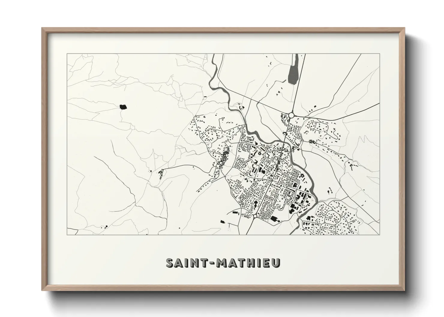 Une affiche de carte sur Saint-Mathieu