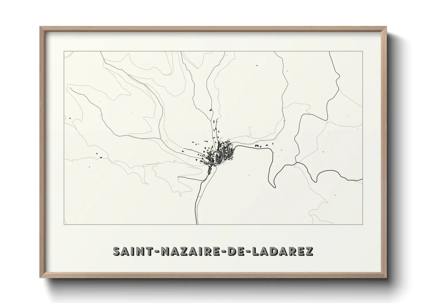 Une affiche de carte sur Saint-Nazaire-de-Ladarez