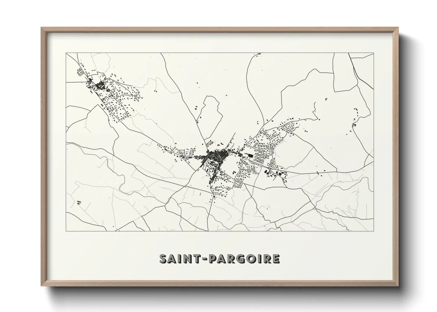 Une affiche de carte sur Saint-Pargoire