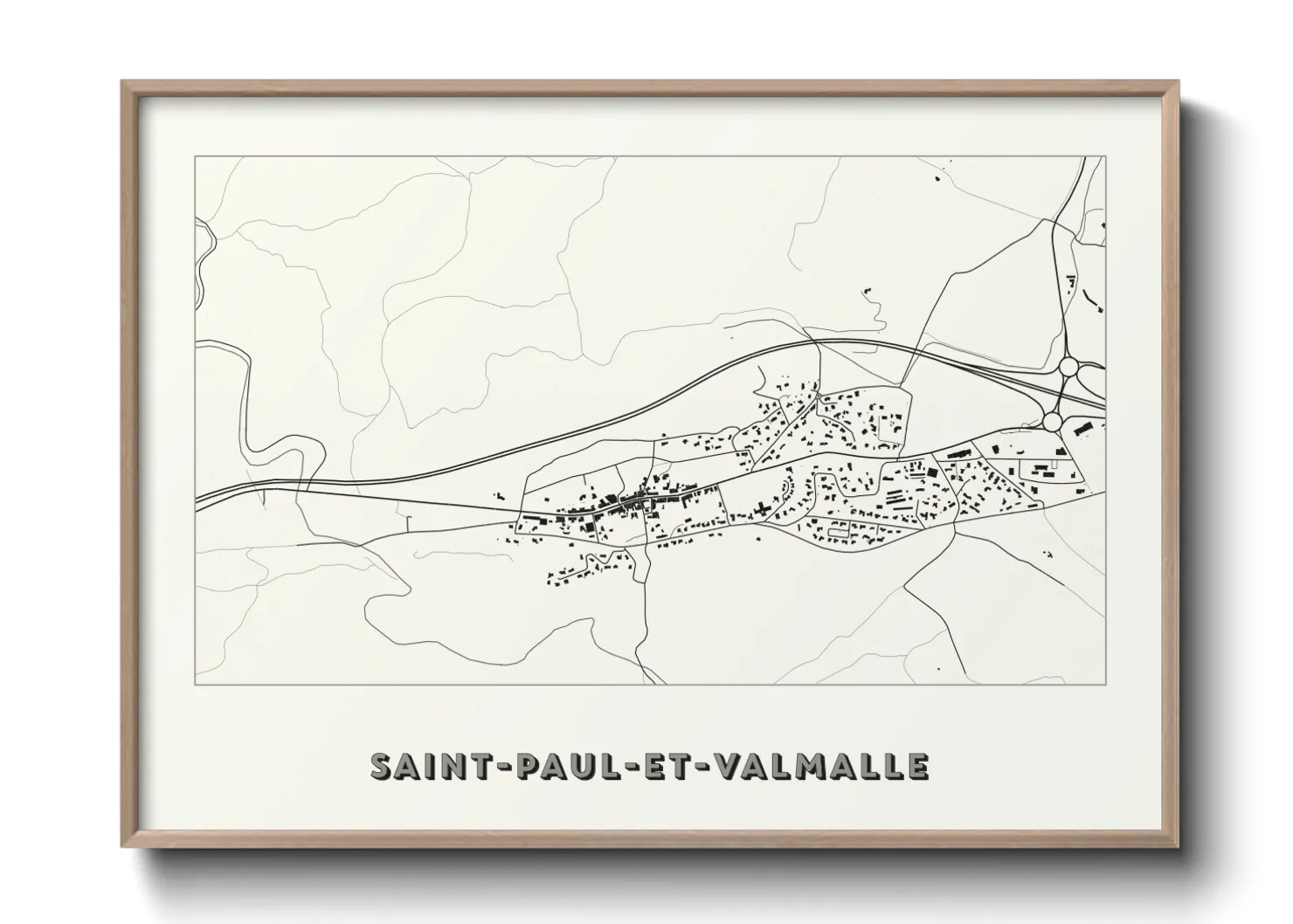 Une affiche de carte sur Saint-Paul-et-Valmalle
