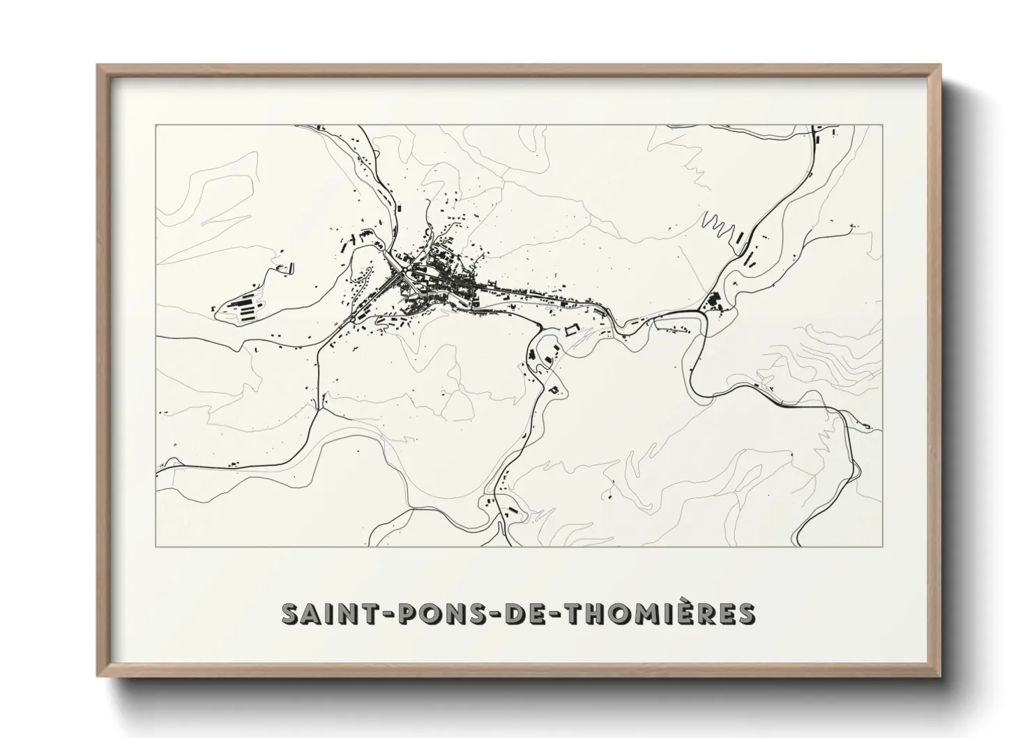Une affiche de carte sur Saint-Pons-de-Thomières