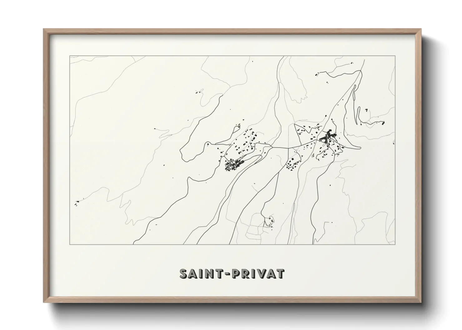 Une affiche de carte sur Saint-Privat