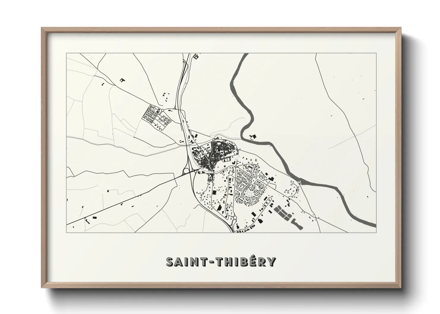 Une affiche de carte sur Saint-Thibéry