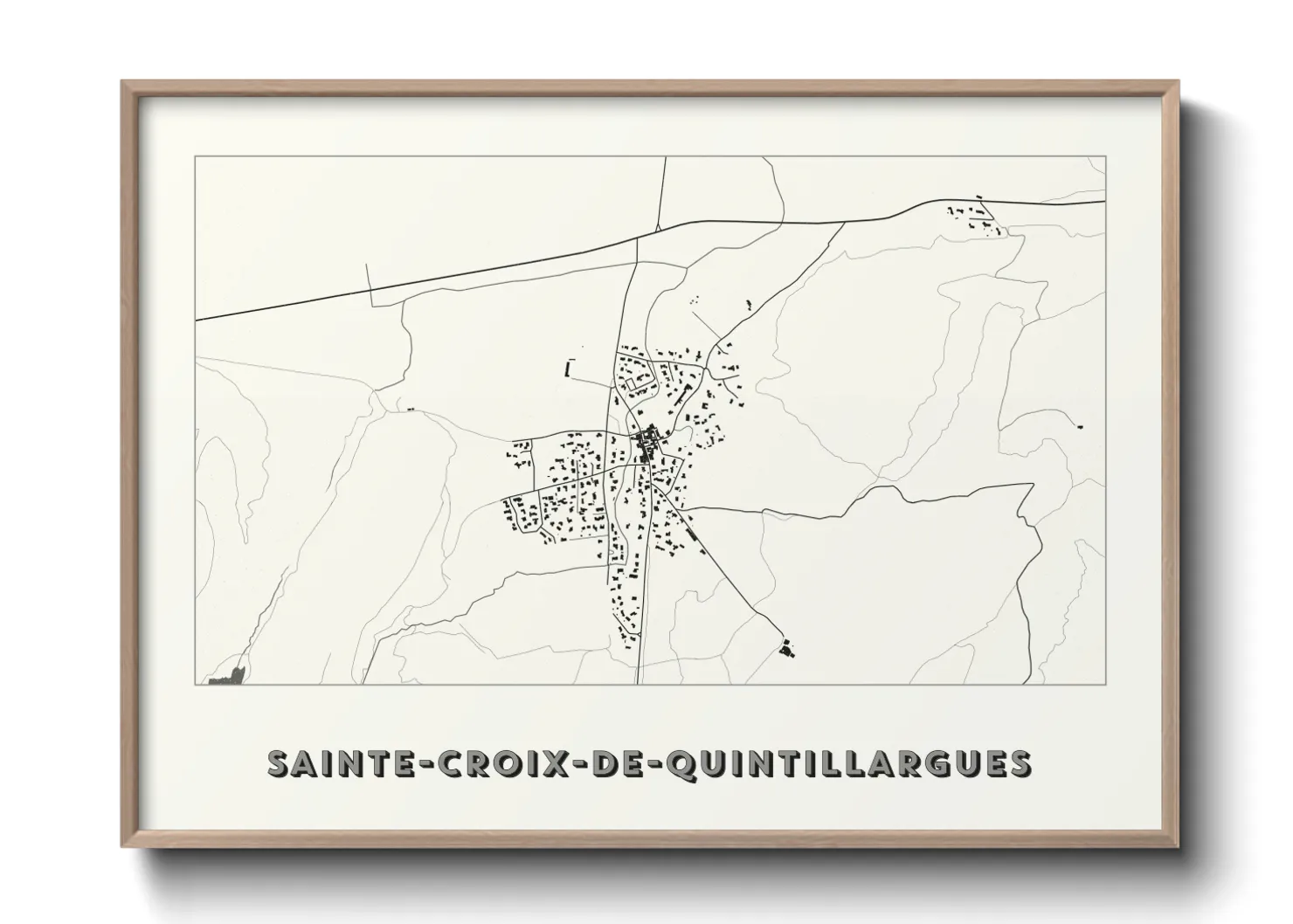 Une affiche de carte sur Sainte-Croix-de-Quintillargues