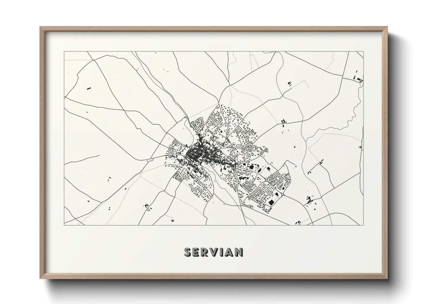 Une affiche de carte sur Servian