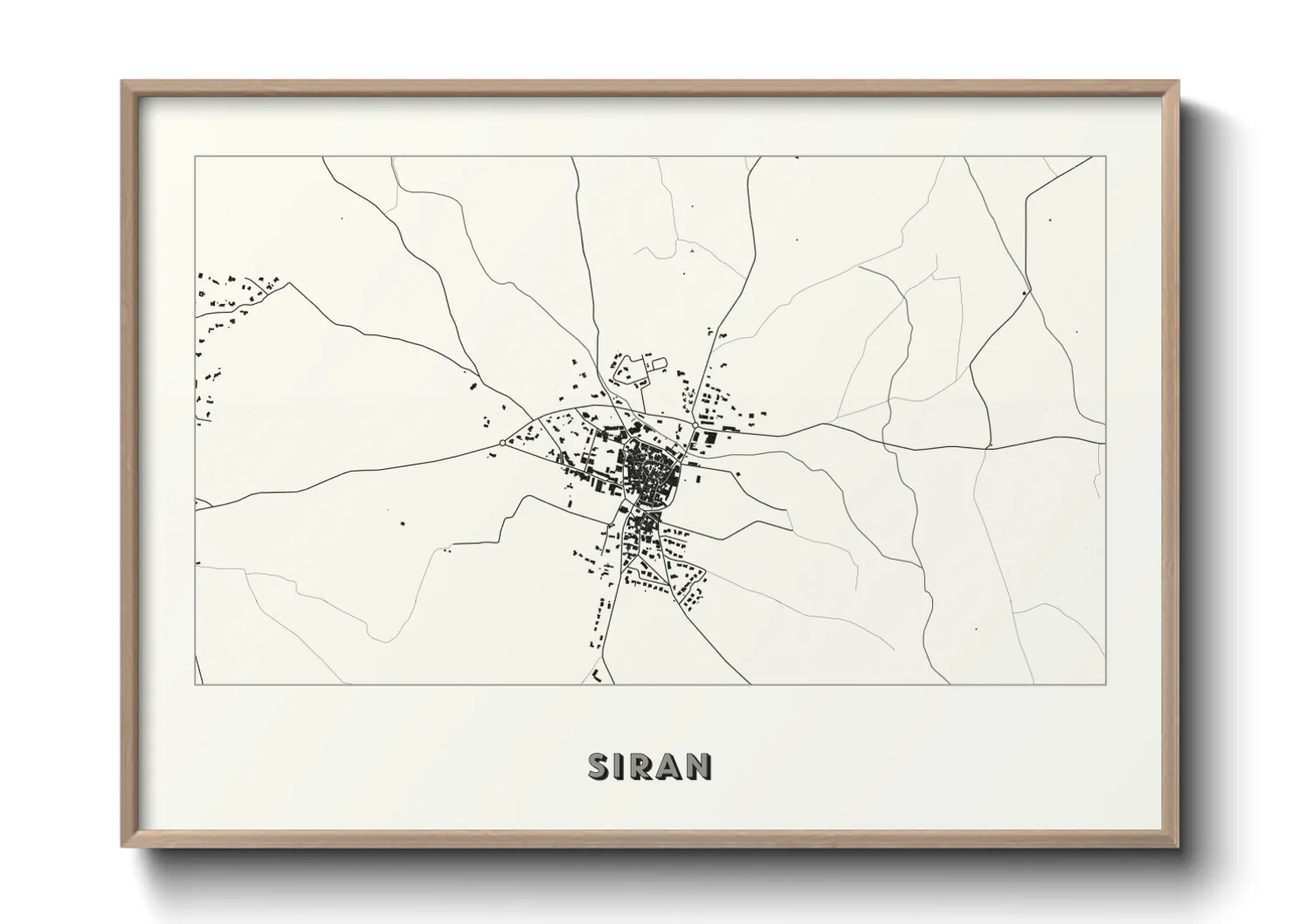 Une affiche de carte sur Siran