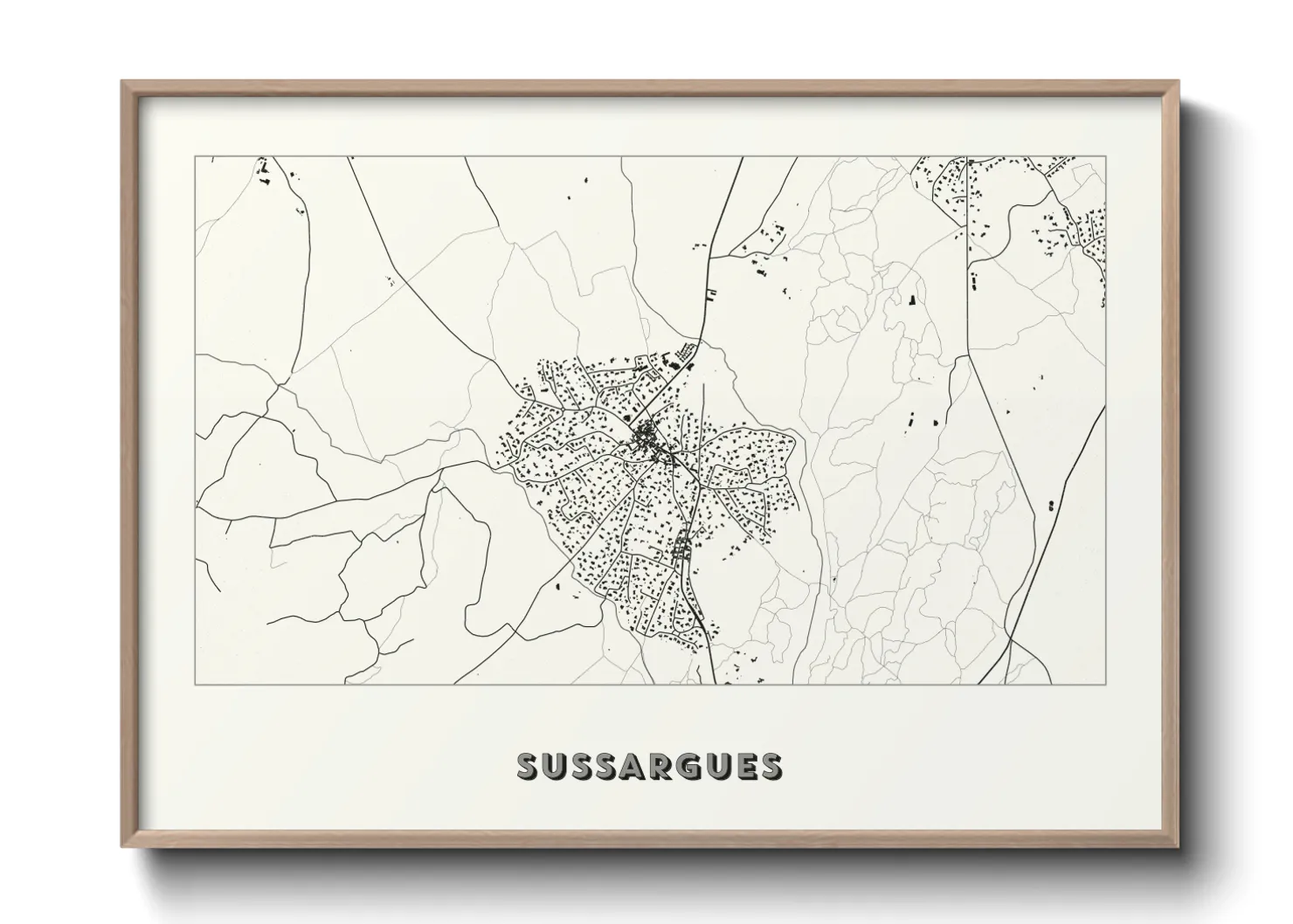 Une affiche de carte sur Sussargues