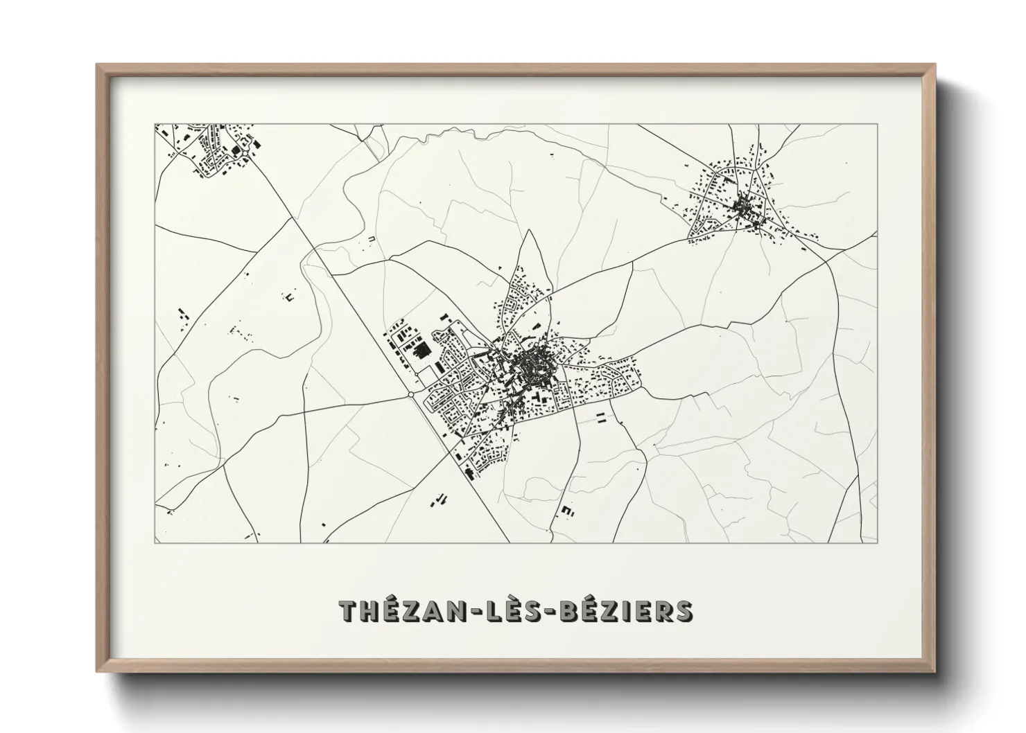 Une affiche de carte sur Thézan-lès-Béziers