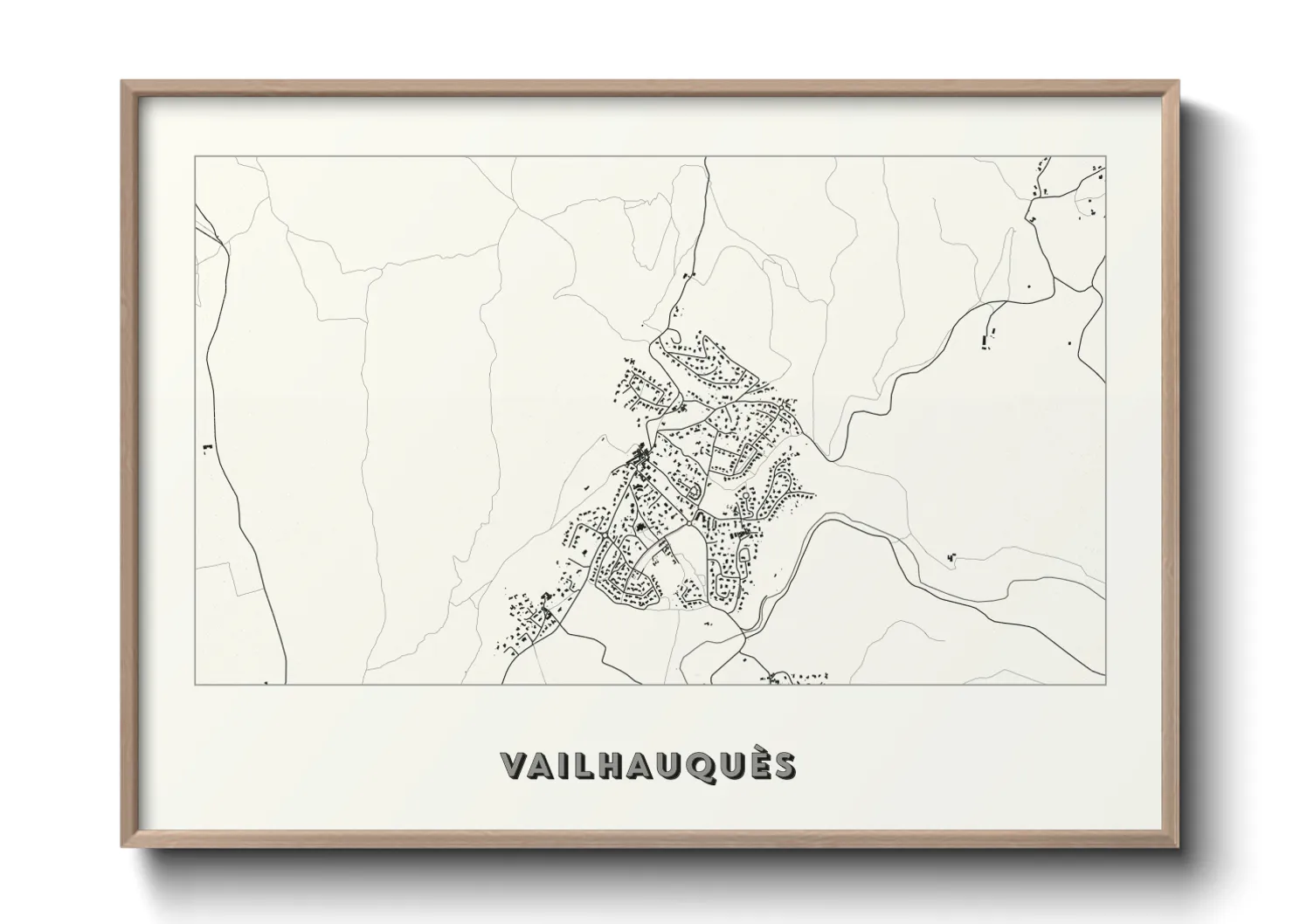 Une affiche de carte sur Vailhauquès