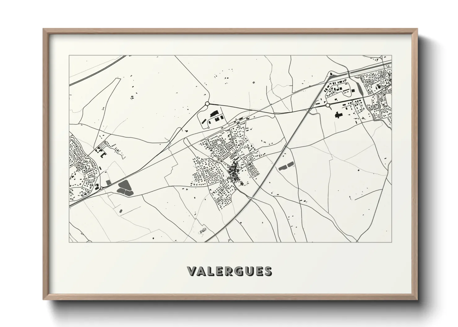 Une affiche de carte sur Valergues