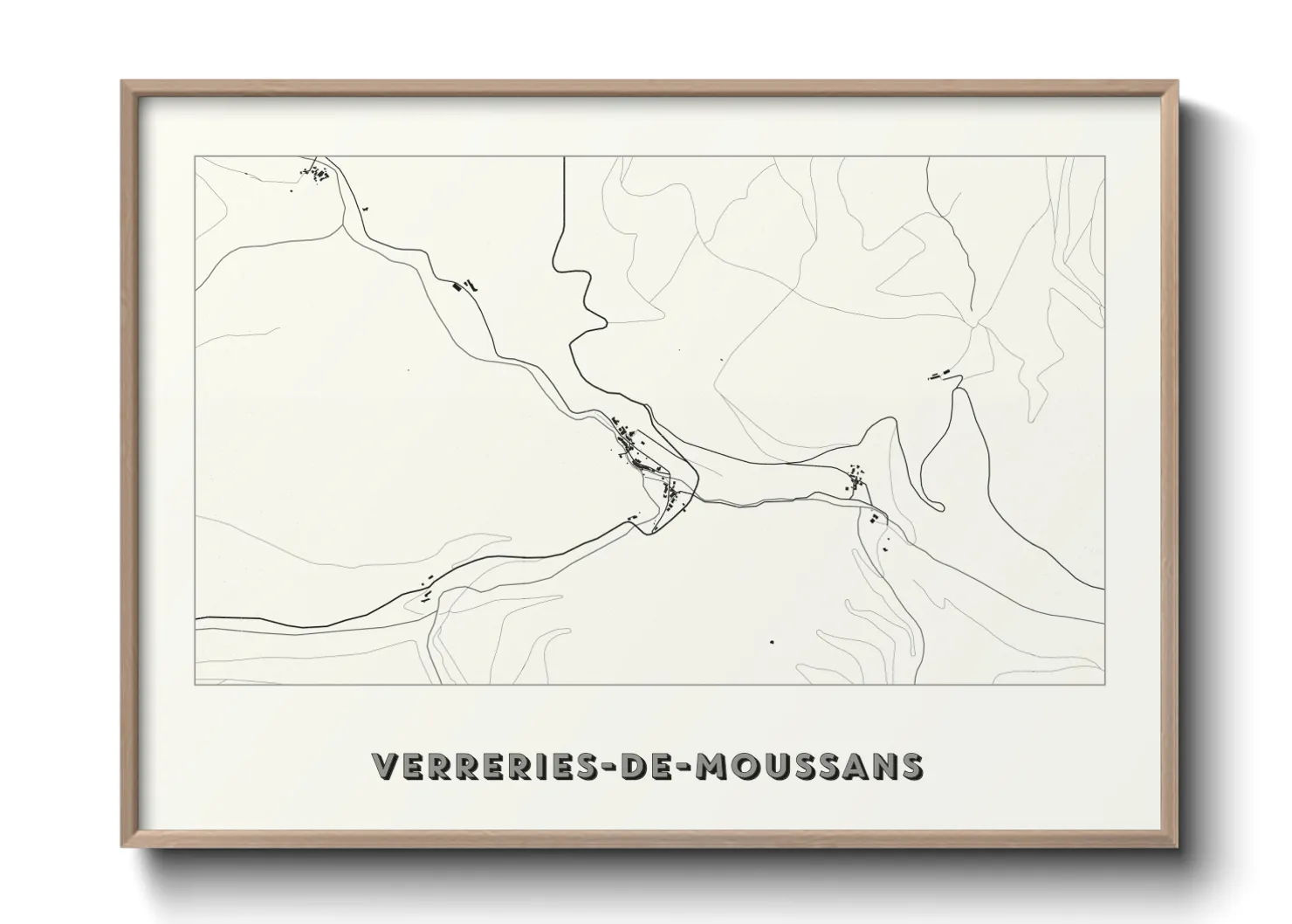 Une affiche de carte sur Verreries-de-Moussans