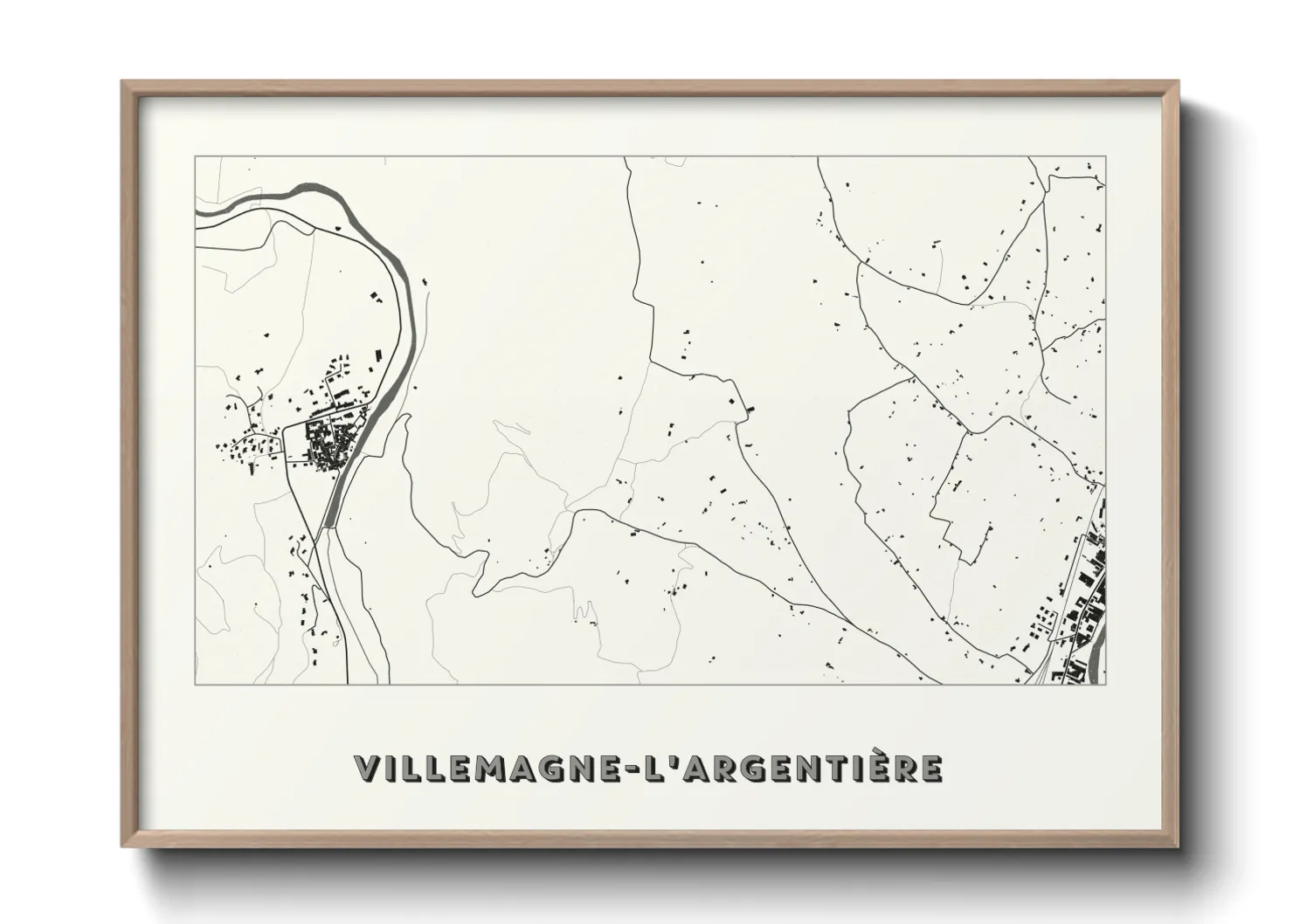 Une affiche de carte sur Villemagne-l'Argentière