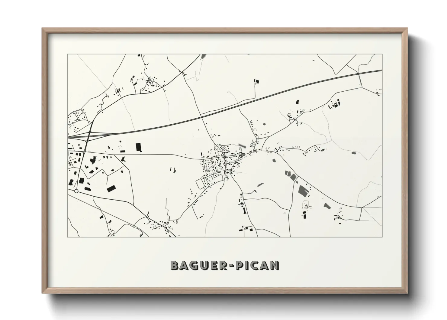 Une affiche de carte sur Baguer-Pican
