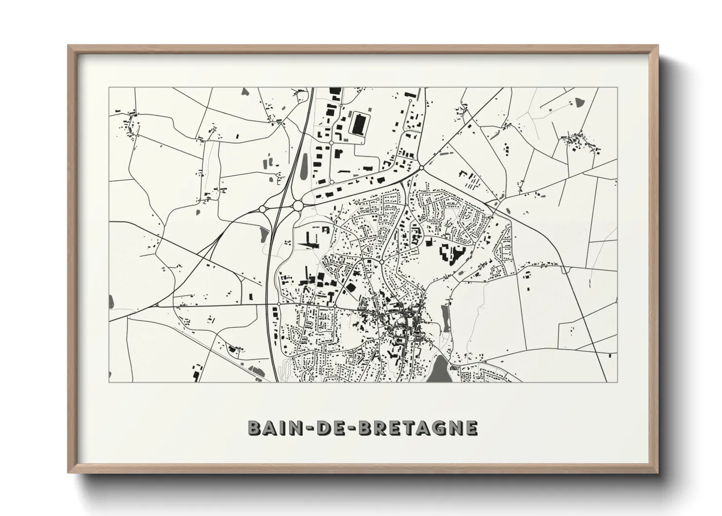 Une affiche de carte sur Bain-de-Bretagne