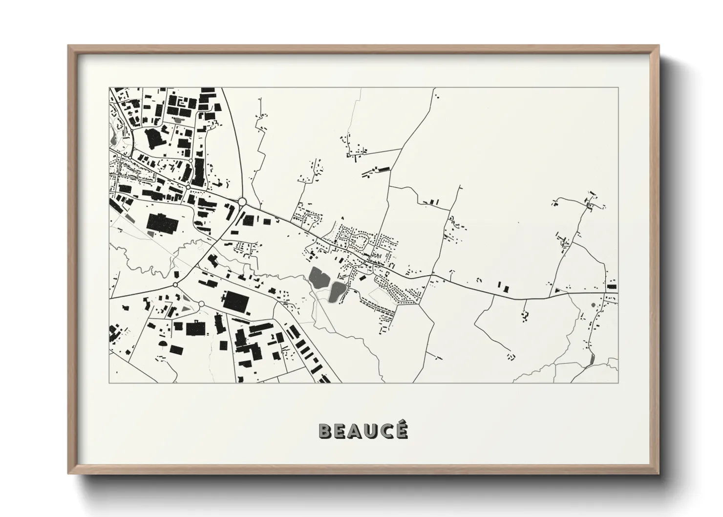 Une affiche de carte sur Beaucé
