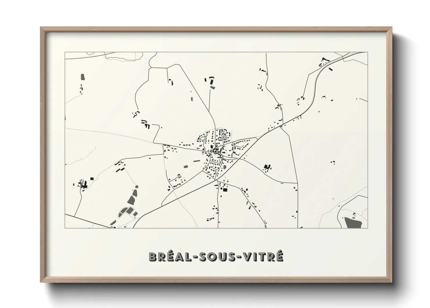 Une affiche de carte sur Bréal-sous-Vitré