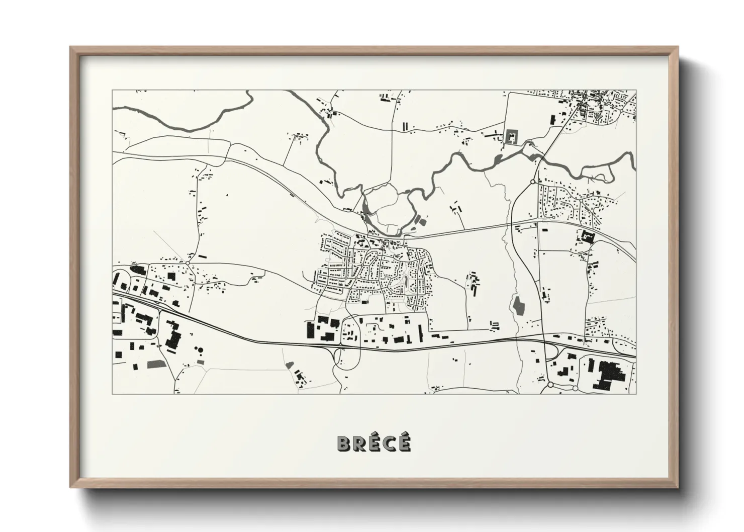 Une affiche de carte sur Brécé