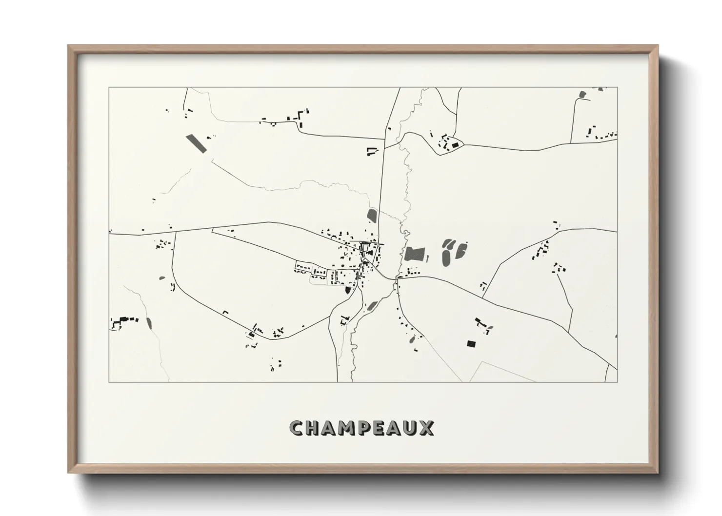 Une affiche de carte sur Champeaux