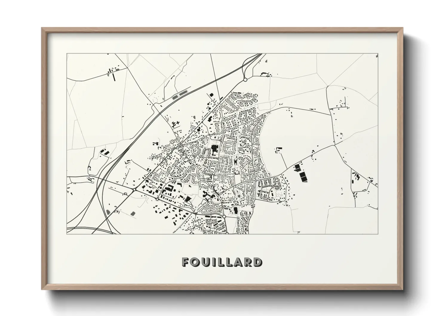 Une affiche de carte sur Fouillard