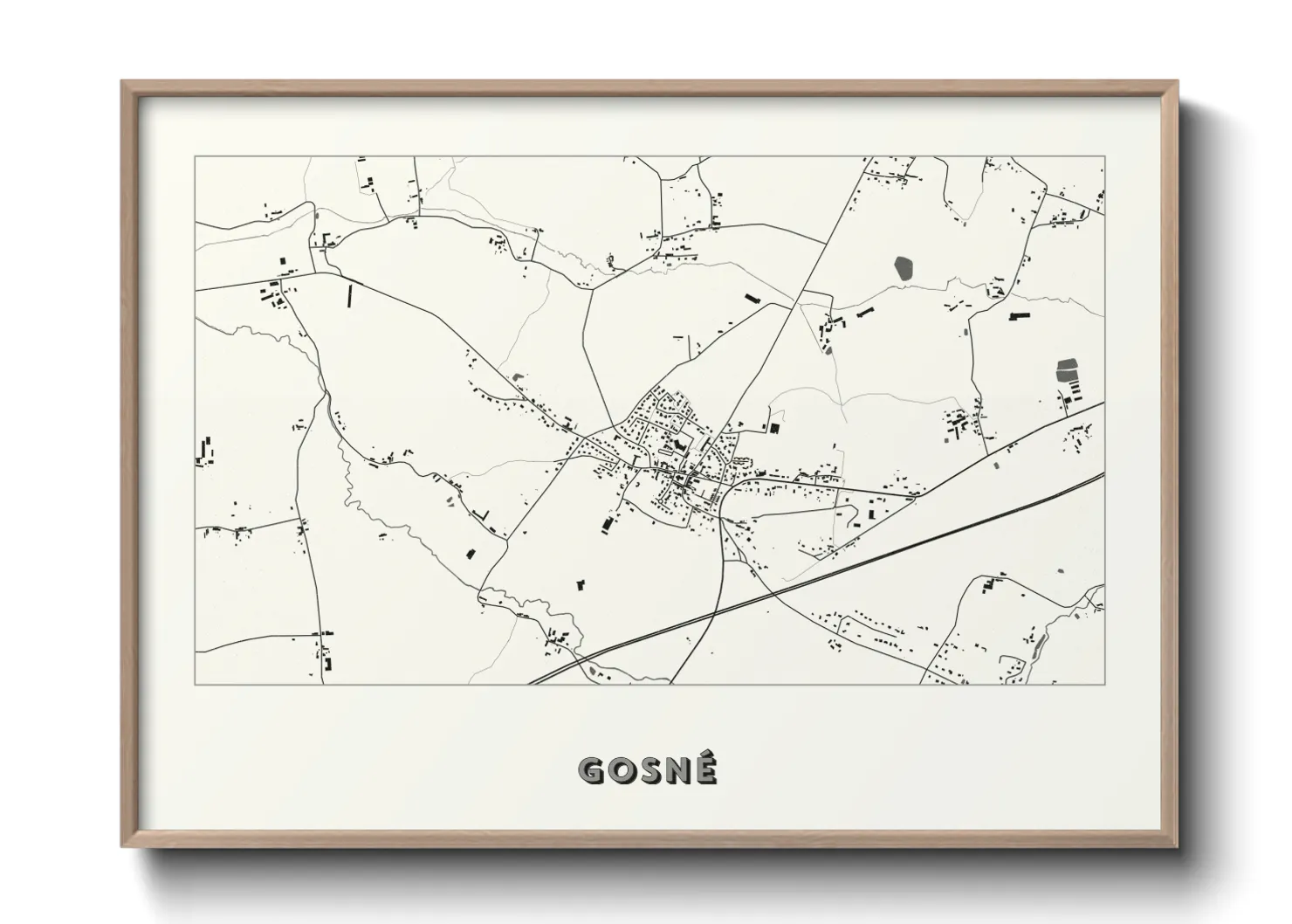 Une affiche de carte sur Gosné