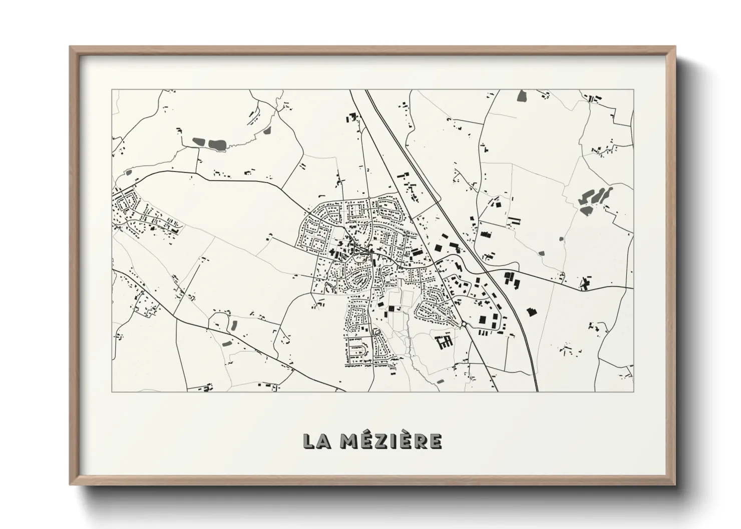 Une affiche de carte sur La Mézière