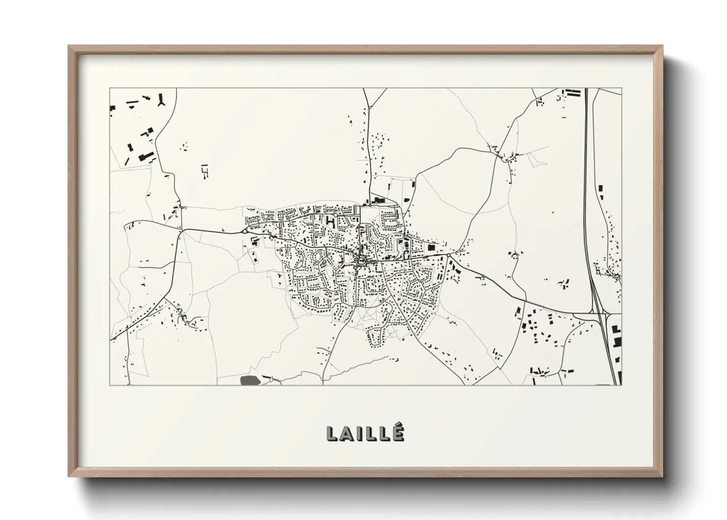 Une affiche de carte sur Laillé