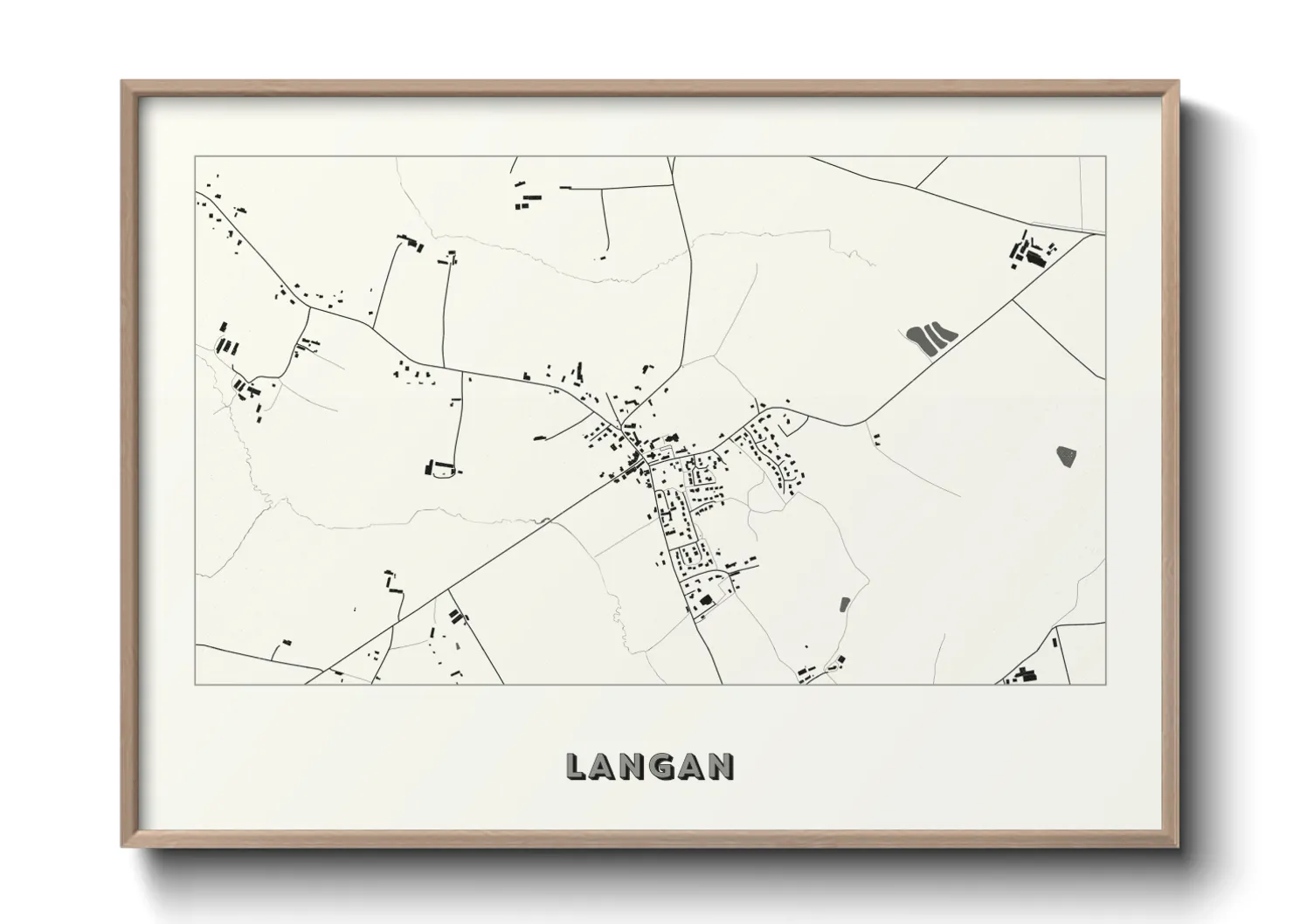 Une affiche de carte sur Langan